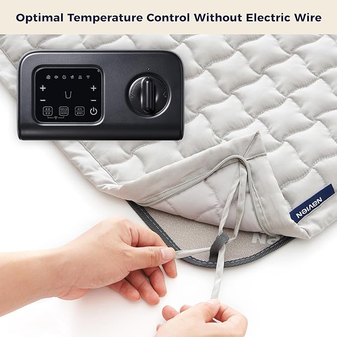 EQM 582, Single – EMF-Free Water Heated Mattress Pad Warmer – Dual Temperature Control – WiFi Enabled & Eco-Friendly – Helps Soothe & Relieve Stress, Muscle Soreness, & Tension