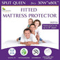 Split Queen Waterproof Mattress Protector 30" x 80" (2PCs) - Fitted Sheet Mattress Cover with Deep Pockets - Hypoallergenic, Breathable, Water Proof, Noiseless, Vinyl Free