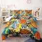Basketball Bedding Set Queen Size for Kids Teens and Adults Vibrant Basketball Game Printed Comforter Set for Bedroom Soft Microfiber Print Quilt Set with 1 Comforter and 2 Pillowcases