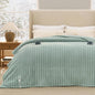 Bedsure Electric Blanket Queen Size - Thick Striped Flannel Electric Blanket with Dual Control, Heating with 10 Heat Settings & 10 Time Settings, 8 hrs Timer Auto Shut Off (84x90 inches, Green)
