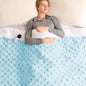 Homemate Heated Blanket Electric Throw - 50"x60" Heating Blanket Throw 1/2/4/6/8 Hours Auto-Off 10 Heat Levels Over-Heat Protection Luxury 800 GSM Faux Fur 200 GSM Sherpa ETL Certification