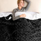 Homemate Heated Blanket Electric Throw - 50"x60" Heating Blanket Throw 1/2/4/6/8 Hours Auto-Off 10 Heat Levels Over-Heat Protection Luxury 800 GSM Faux Fur 200 GSM Sherpa ETL Certification