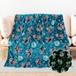 BORORO Twin Size Axolotl Throw Blanket for Bed & Couch - Glow in The Dark Blankets Black Axolotl Gifts for Boys & Women, Lightweight Blue Soft Salamander Throw for Bedroom Decor 60x80 inches