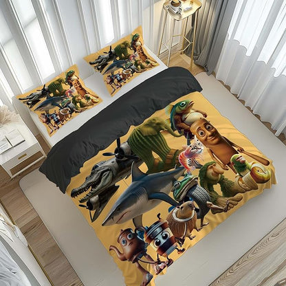 Italian Brainrot Bedding Duvet Cover Set,Funny Fusion AnimalsTwin Full Queen King Comforter Cover Bedding Set for Kids Boys Bed Decor Gifts ﻿ (Color 15,Queen (90" x 90"))
