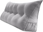 Triangular Reading Bed Rest Pillow Large Bolster Cushion Headboard Backrest Wedge Pillow with Removable Cover and Two Large Side Pockets (Chalk Grey, King: 78 x 8 x 20 inches)