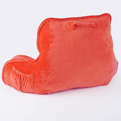 Home Soft Things Super Soft Bedrest Reading Pillow, Lounger Backrest Pillow for Sitting in Bed with Arms Pockets, 20" x 18" x 17", Fiesta