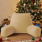 Portable Comfy Reading Pillows for Bed Sitting Up(Camel Oeko-Tex), Velvet Back Pillow with Arms & Pockets for Adults, Support Memory Foam Bed Pillow for Dorm/Reading/Watching/Gaming