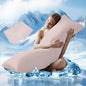 DOWNCOOL Large Body Pillow Insert with Cooling Cover - Soft Long Bed Pillow for Summer - Breathable Full Body Pillow for Adults - 20x54 inch (Pink, with Cover)