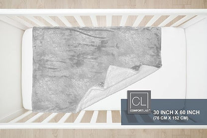 Comfort Lab Reversible Flannel Sherpa Throw Blanket - Elegant Fluffy Throw Blankets for Couch and Home Decor - Anti Pilling Non Shedding Cozy & Warm Fleece Throws - Baby/Pet (30" x 40") - Grey
