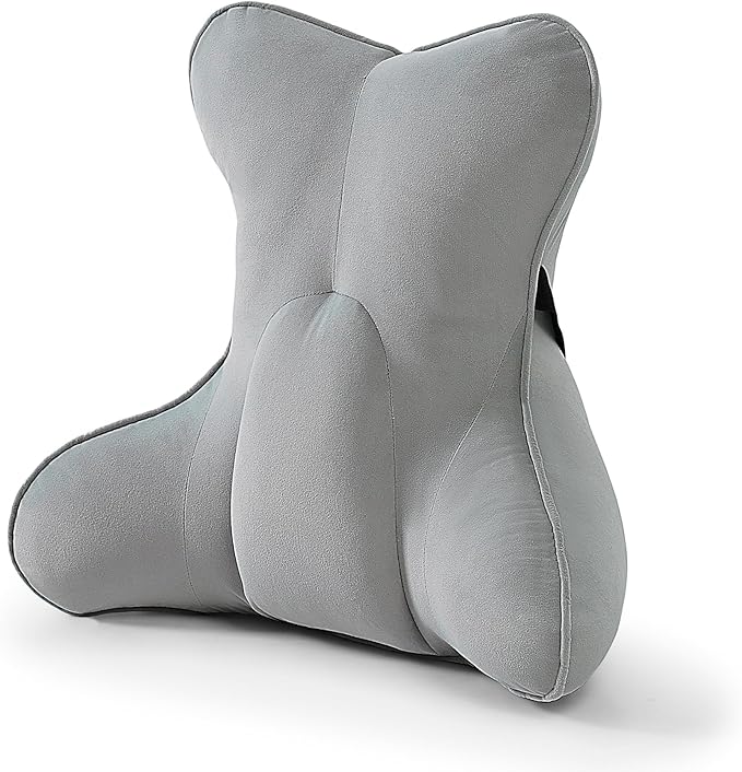 Lumbar Support Pillow – Multi-Functional Ergonomic Back Cushion for Office Chair, Car Seat & Sofa, Reading Pillow with Firm Multi-Zone Support to Relieve Lower Back Pain,Zinc Gray