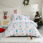 JSD Christmas Kids Duvet Cover Set Twin Size, 2 Piece Printed Microfiber Comforter Cover with Pillow Sham Zipper Closure, Comforter Not Included