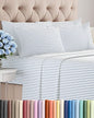 Full 6 Piece Sheet Set - Comfy Breathable & Cooling - Soft Hotel Luxury Bedding Set with 8-16 Inch Deep Pockets - 1 Flat & 1 Fitted Sheet & 4 Pillowcases - Wrinkle Free & Easy Care - Blue Stripes 2