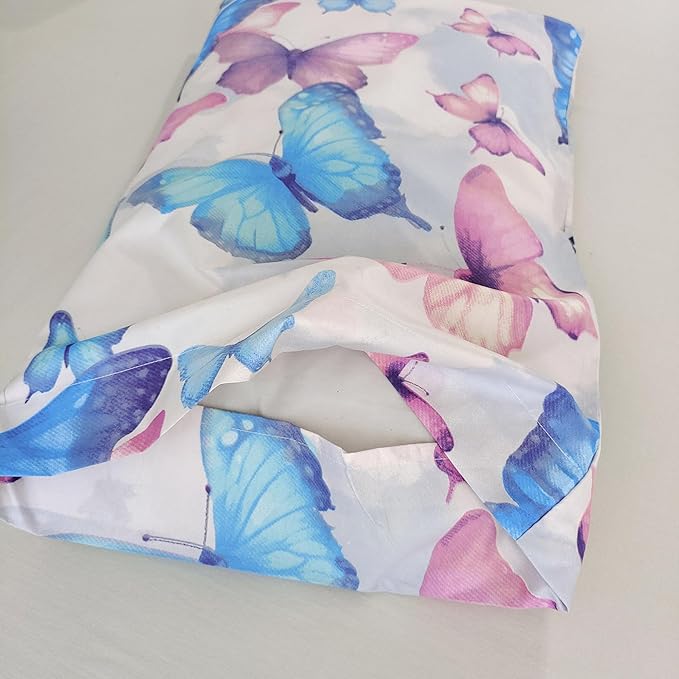 SDIII 3PCS Colorful Butterfly Comforter Set Queen, Soft Microfiber Lightweight Queen Butterfly Comforter, Butterflies Bedding for Girls Boys Kids Teens