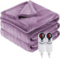 Electric Heated Blanket Queen Size 84"x90", Cozy Large Oversized, 6 Heating Levels & 1-10 Hours Auto Off, Machine Washable, Purple