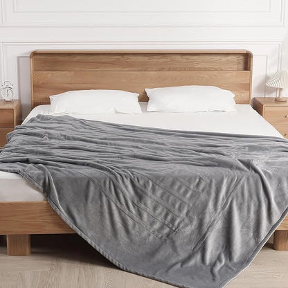 Electric Blanket Heated Blanket Full Size with 5 Heat Levels & 10 Hrs Timer, Premium Cozy Double Flannel Heating Blanket, Fast Heating & Overheating Protection, Grandma Birthday Gifts(Subtle Grey)