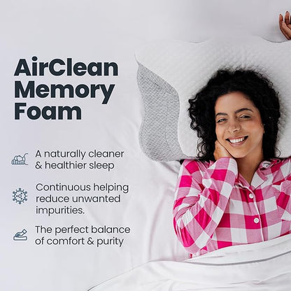 IWS I WANNA SLEEP Cervical Original Neck Plus Charcoal Premium Ergonomic Memory Foam Activated Charcoal Hypoallergenic Pillow for Neck and Back Pain Relief – Orthopedic Pillow