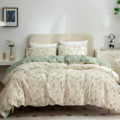 Chic Floral Duvet Cover Set - 3 Pieces King Size, 100% Soft Microfiber, Zipper Closure, All Seasons