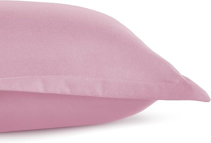 Amazon Basics 2 Piece Microfiber Kid's Comforter and Pillow Sham Set, Toddler, Light Pink, Solid