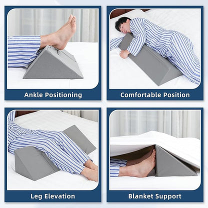 TYYIHUA 34" Wedge Pillow for Side Sleeping,Training for Side Sleeping with Detachable Small Wedge Pillow,Positioning Wedge for Side Sleeper,Back Support,Reducing Snoring,Preventing Bedsores