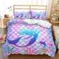 CVHOUSE Mermaid Duvet Cover King Size, Ocean Rainbow Mermaid Bedding Set for Girls Kids Teens, Beach Rainbow Comforter Cover, 1 Duvet Cover 2 Pillowcases 3 Piece