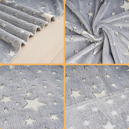 Glow in The Dark Blanket,Toddler Blankets for Boys, 60 x 50in Stars Throw Blanket Toys, Kids Blankets, for 1-10 Year Old Girl Easter Christmas Birthday Thanksgiving