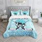 Blue Ice Hockey Comforter 3Pcs Queen Hockey Sports Event Snowflake Bedding Set for Kid Teen Girl Boy Adult Winter Sports Games Hockey Helmet Quilt Bed Decor with 1 Comforter and 2 Pillowcases