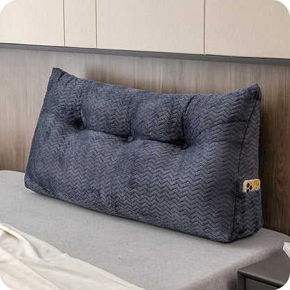 Large Bolster Triangular Headboard Wedge Backrest Positioning Support Bed Rest Reading Pillows Headboard Wedge Pillows for Day Bed Bunk Bed with Removable Cover, Twin (39x8x20 Inches)