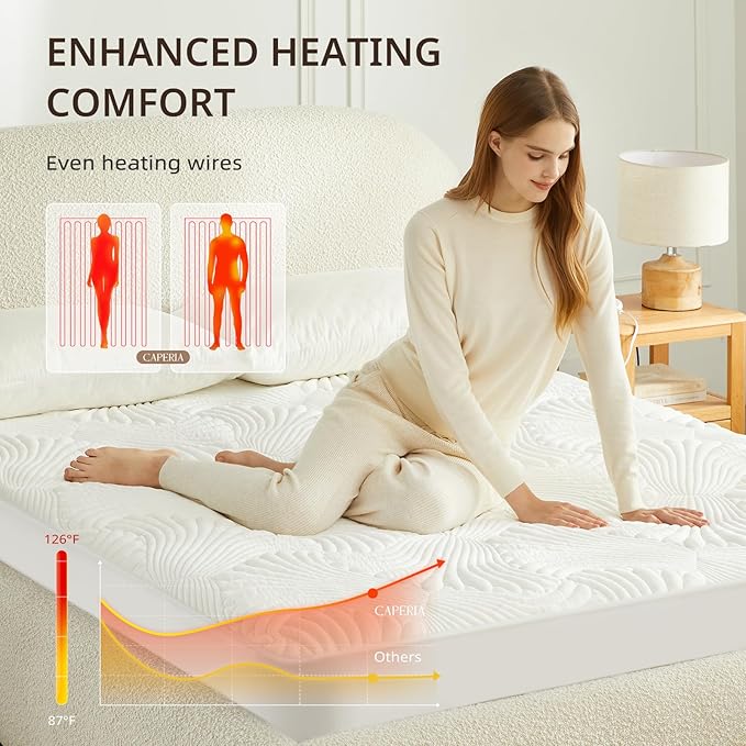 Heated Mattress Pad King, Electric Mattress Pad Bed Warmer with 9 Heat Settings, Memory Function, 1-12 Hours Auto Off, Deep Pocket, Machine Washable, 78"x 80"
