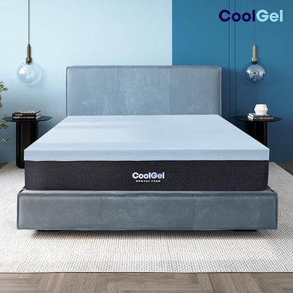 COOL GEL Memory Foam Mattress Topper, Cool Gel Infused Memory Foam, Plush and Supportive, CertiPUR Certified (3-inch, California King)