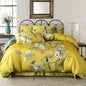 Floral King Duvet Cover 100% Soft Cotton 3 Piece Birds Flowers Garden Tree Branches Print Reversible Duvet Cover with Zipper Closure