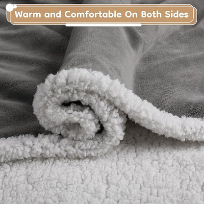 Electric Heated Blanket Throw - 50"x60", Soft Flannel Heating Blanket, 4 Heating Levels, 3H Auto Shut Off, Breathable Warm and Washable for Sofa, Light Grey