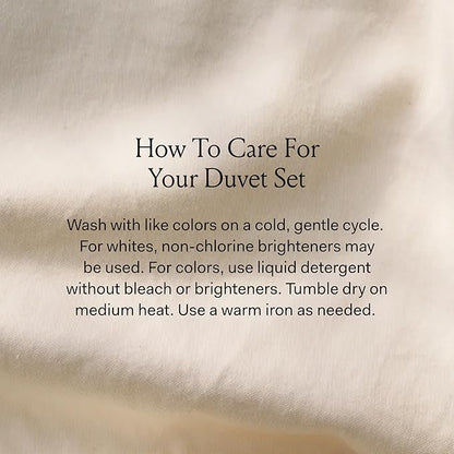 BOLL & BRANCH Signature Hemmed Duvet Set - Twin/Twin XL, Sageleaf - Luxury 100% Organic Cotton - 1 Duvet Cover, 2 Shams - Buttery Soft, Hidden Closures