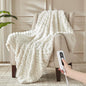 Heated Throw Blanket - Fast Heating 3D Jacquard Electric Heated Blanket, Cozy Heating Blanket with 6 Heating Settings & 4 Hours Auto-Off, 50"x60", White