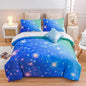 A Nice Night 6Pcs Gradient Glitter Bedding Set for Girls, Colorful Rainbow Galaxy Comforter Set, Ultra Soft Bedding Sets (Blue-Green,Full 6Pcs)