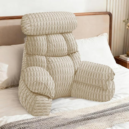 FXXUDVNIIN Back Pillow for Bed Sitting Up: Reading Pillow with 9.4" Height Armrest-Bed Pillow for Sitting up & TV Pillows for, Play Games, Working & Relaxing, Comfort Support for TV/Reading