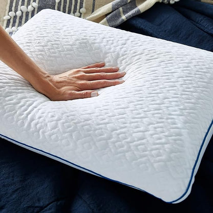 Sleep Innovations Forever Gel Memory Foam Pillow (Set of 2), Standard Size, Cool Touch Cover and Cooling Gel Memory Foam Core, Side, Stomach, and Back Sleepers, Medium Support