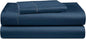 LANE LINEN 100% Egyptian Cotton Bed Sheets Twin Size, Long Staple Mercerized Cotton Bedding Sheets, Luxury Hotel Like Thick 15 inch Deep Pocket Sheets Set, Reinforced French Seams - Estate Blue