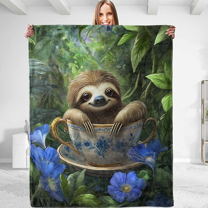 Sloth Blanket - Plush, Soft, Comfy, Lightweight, Warm, Fuzzy, Cozy Flannel Throw Blanket Perfect for Couch, Travel, Bed, Office, Outdoor - 50in×40in(color41)