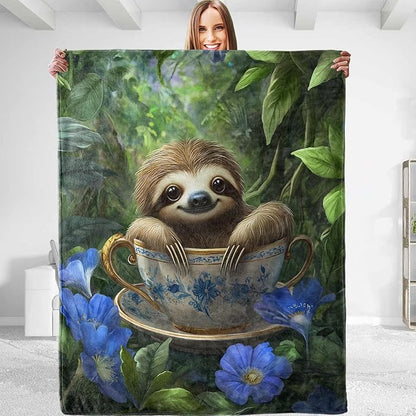 Sloth Blanket - Plush, Soft, Comfy, Lightweight, Warm, Fuzzy, Cozy Flannel Throw Blanket Perfect for Couch, Travel, Bed, Office, Outdoor - 60in×80in(color41)