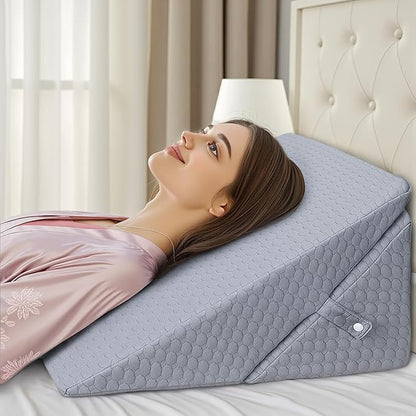 Bed Wedge Pillow for Sleeping, Adjustable Wedge Pillow Set for After Surgery, Elevated Triangle Pillow for Acid Reflux and Back Pain Relief, Post Surgery, Snoring, Back Suppor (Gray-01)