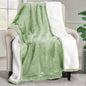Utopia Bedding Sherpa Blanket Throw Size (Sage Green, 50x60 Inches) - Soft Lightweight Plush Fleece Reversible Blanket for Bed, Sofa, Couch, Camping and Travel