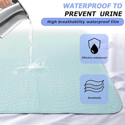 2 Pack Bed Pads for Incontinence Washable Positioning Bed Pad with Handles, Reusable Underpads Absorbent with 4-Layer Waterproof Underpads for Incontinence, Elderly Bedridden (34×36 Inch - 2 Pack)