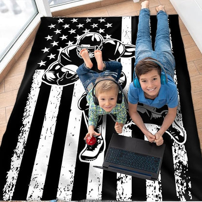 Football Blanket Gifts Kids Blankets for Boys Teens Adults, 80x60 Inches Plush Fuzzy Football Stuff Throws for Couch Bedding Living Room Home Decor