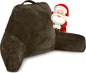 Husband Pillow Chocolate, Original Reading Pillow in Bed Rest Chair, Shredded Memory Foam Large Lounge Cushion Adult Backrest with Arms, Comfy Back Support for Sit Sitting Up, Wash/Removable Cover
