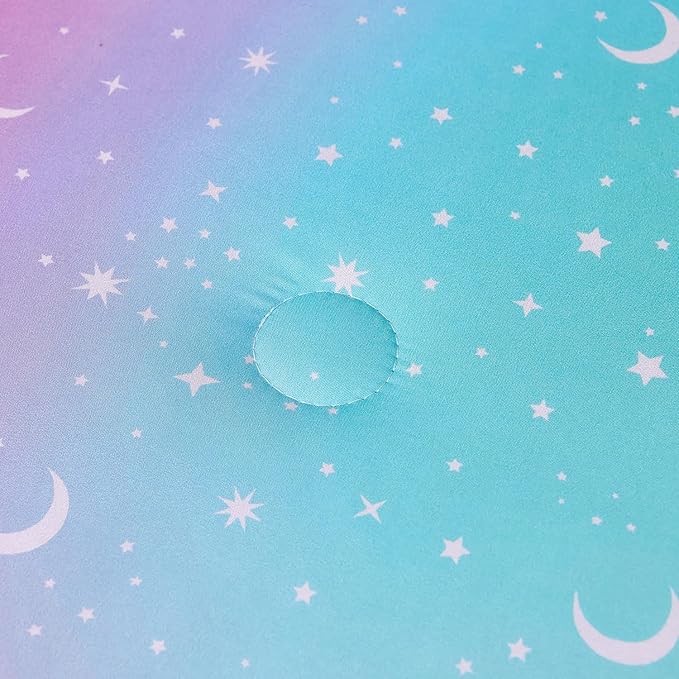 URBONUR 6Pcs Gradient Glitter Comforter Set for Girls Twin Size Colorful Rainbow Pink Blue Bedding Set, Soft & Breathable Kids Bed in a Bag