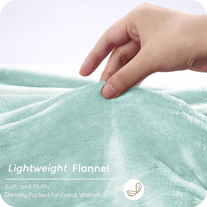 Electric Heated Blanket 84" x 90" Queen Size with Dual Control Warm Flannel Heated Blanket with 4 Heating Levels & 10 Hours Auto-Off, Fast Heating, Machine Washable, for Bedding - Light Green