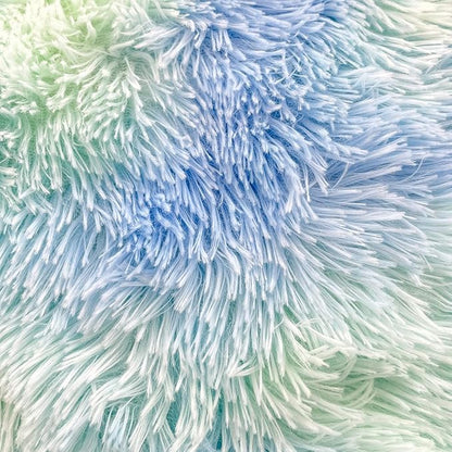 Wajade Faux Fur Plush Tie Dye Blue Green Comforter Set Fluffy Fuzzy Shaggy Bedding Set - 3PC Full/Queen Microfiber Soft Warm Quilt Set