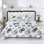 SDIII 3PCS White Gaming Comforter Set Full, Soft Microfiber Lightweight Game Comforter Sets for Boys Girls Kids Teens, Video Gamer Bedding Set Full