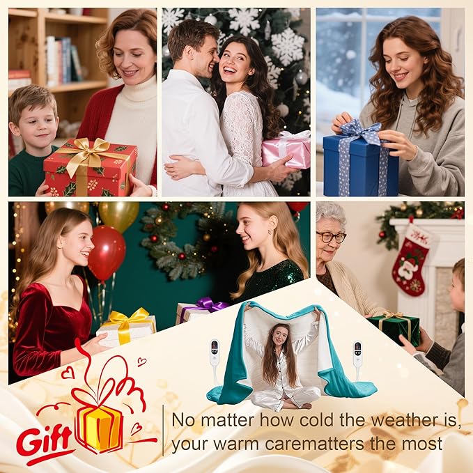 Electric Blanket Heated Full Size, Ultra-Soft 84" x 72" Heating Blankets, Fast, Even & Efficient Heating, 1-12 Hours Auto-Off and 6 Heatin Settings, UL Listed for Safety, Warm Gift for Grandma