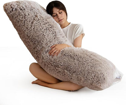 HIGOGOGO Body Pillow for Adults Extra Long Full Body Pillow with Removable Cover and Memory Foam Filling, for Side Sleepers and Pregnancy, Soft Support Pillow, Machine Washable (20x54 Inch)
